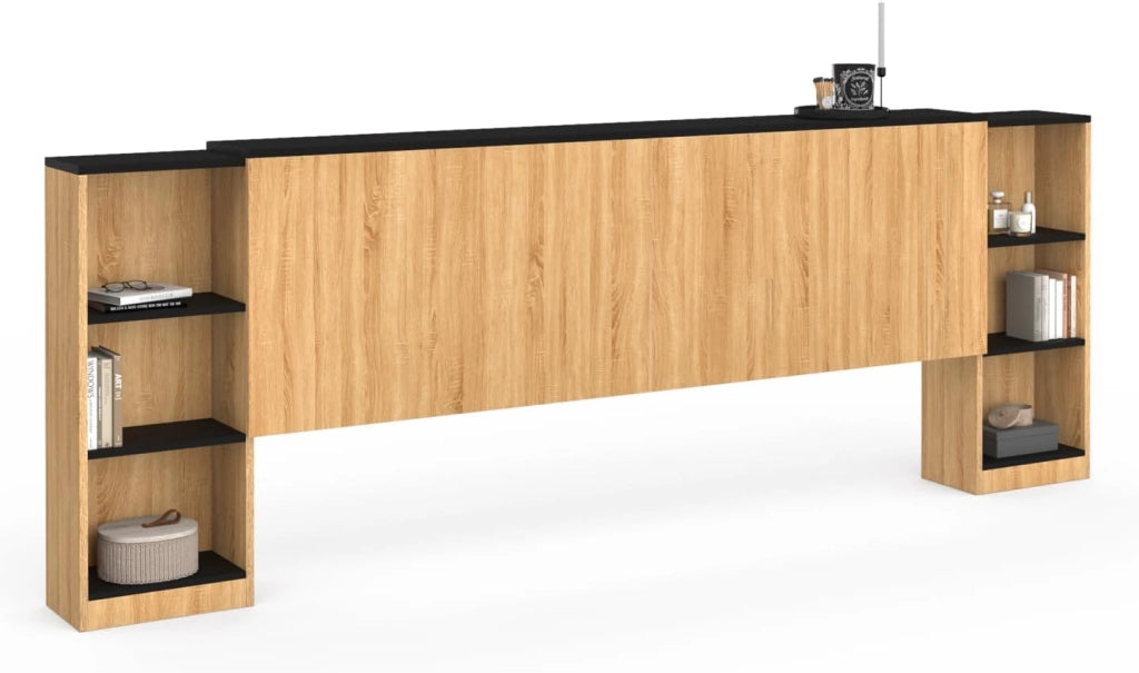 Cabecero extensible CATBA con almacenamiento deslizante para camas de 140 y 160 CM de madera y negras