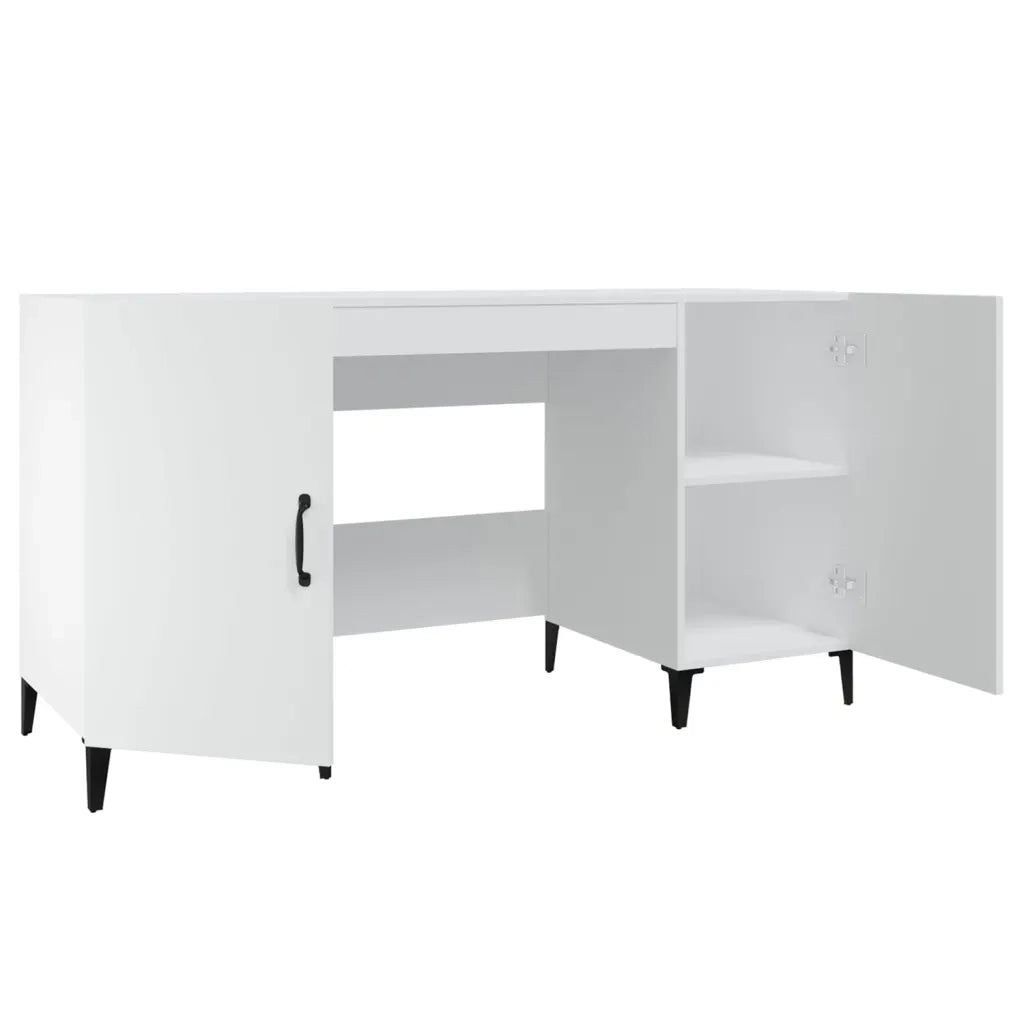 Scrivania Bianca 140x50x75 cm in Legno Multistrato cod mxl 69979