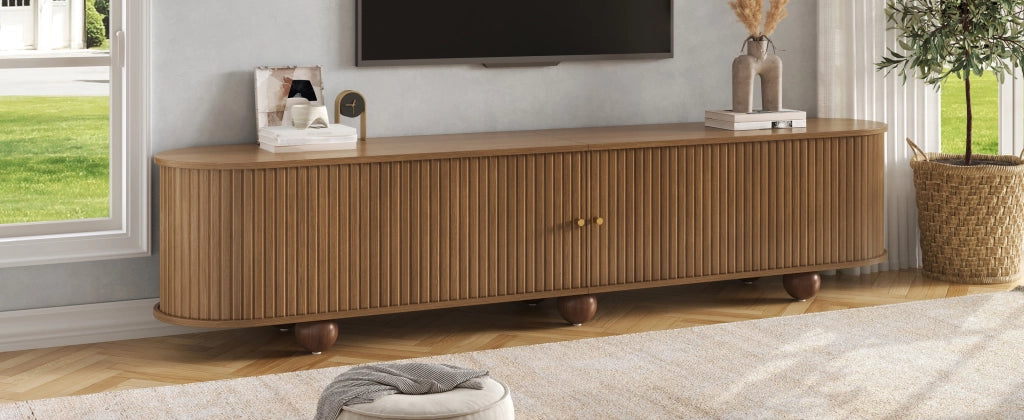 Lowboard per TV in noce; MDF; 180 cm