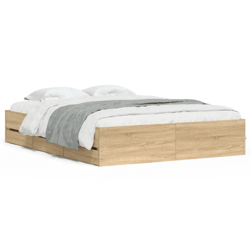 Giroletto Cassetti Rovere Sonoma 140x190 cm Legno Multistrato 3207303