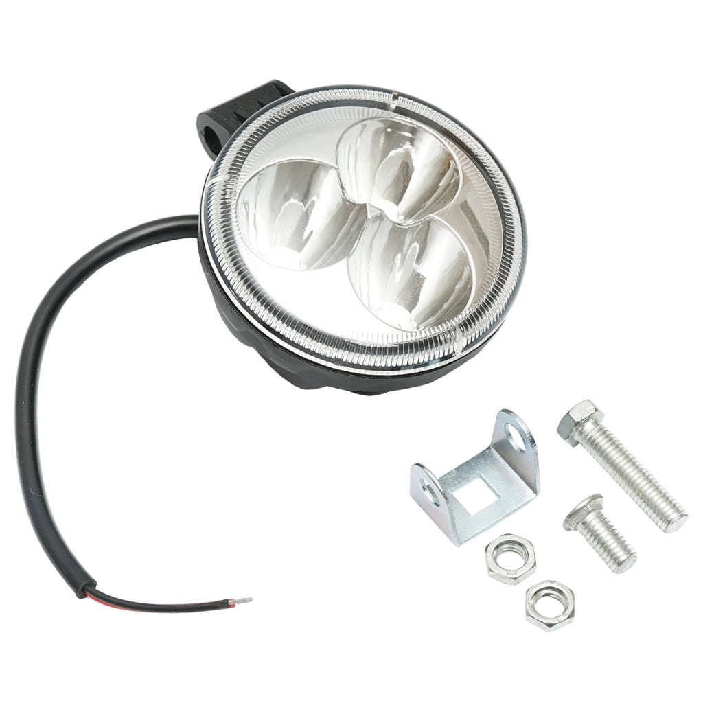 Lampada con 3 LED, 10-30V, 9W, angolo di radiazione 30°, tipo spot, 82x52mm, IP67, 6000K, Breckner Germany