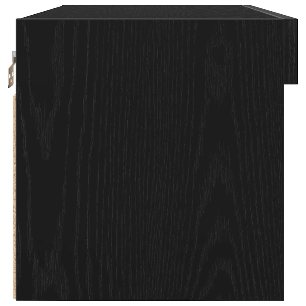 Set mobile TV con led 2 pz-Credenza per TV Rovere nero 80 x 30 x 30 cm