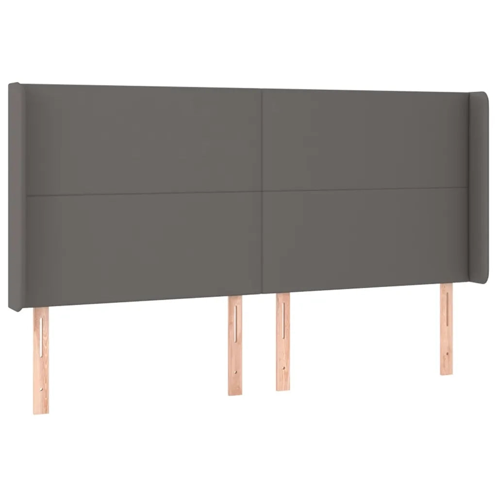 Testiera | Testata a LED Grigio 163x16x118/128cm in Similpelle