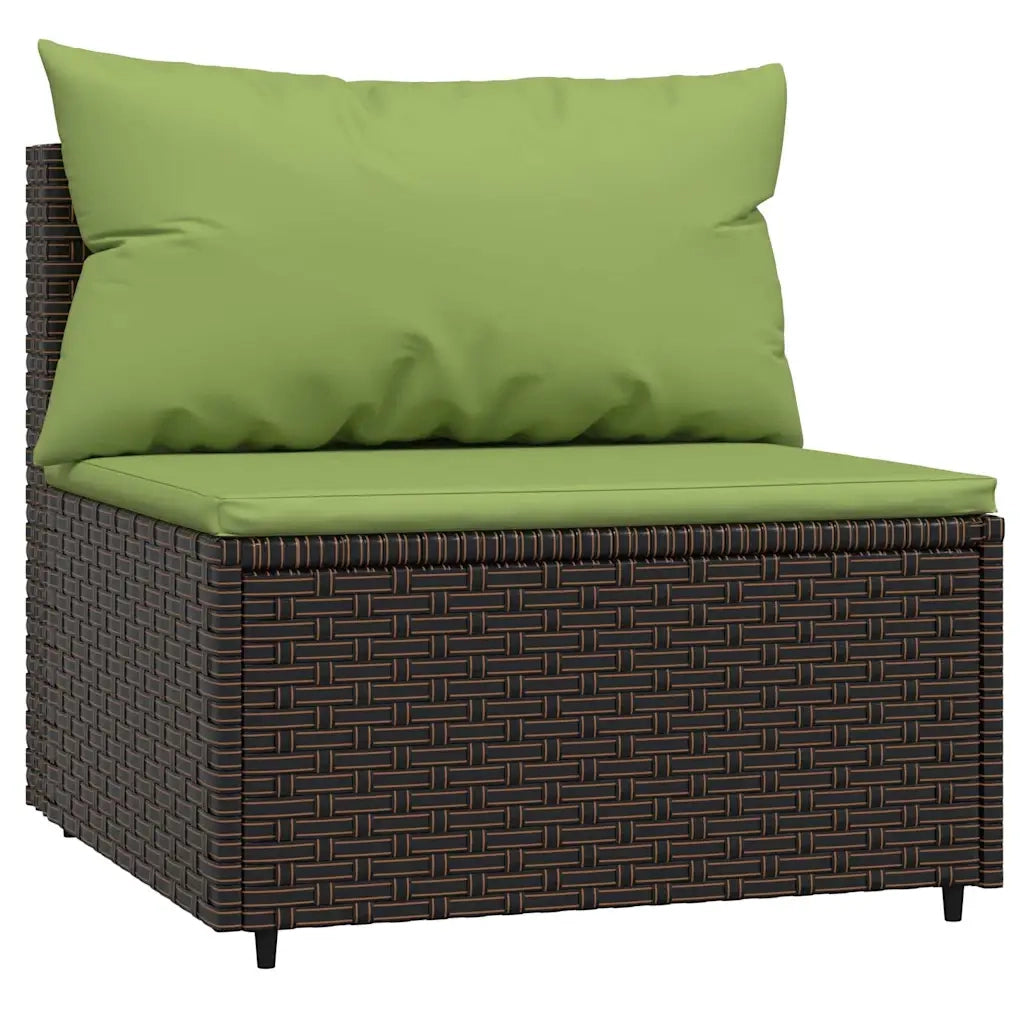 Set Mobili da Giardino 4 pz con Cuscini in Polyrattan Marrone 319832