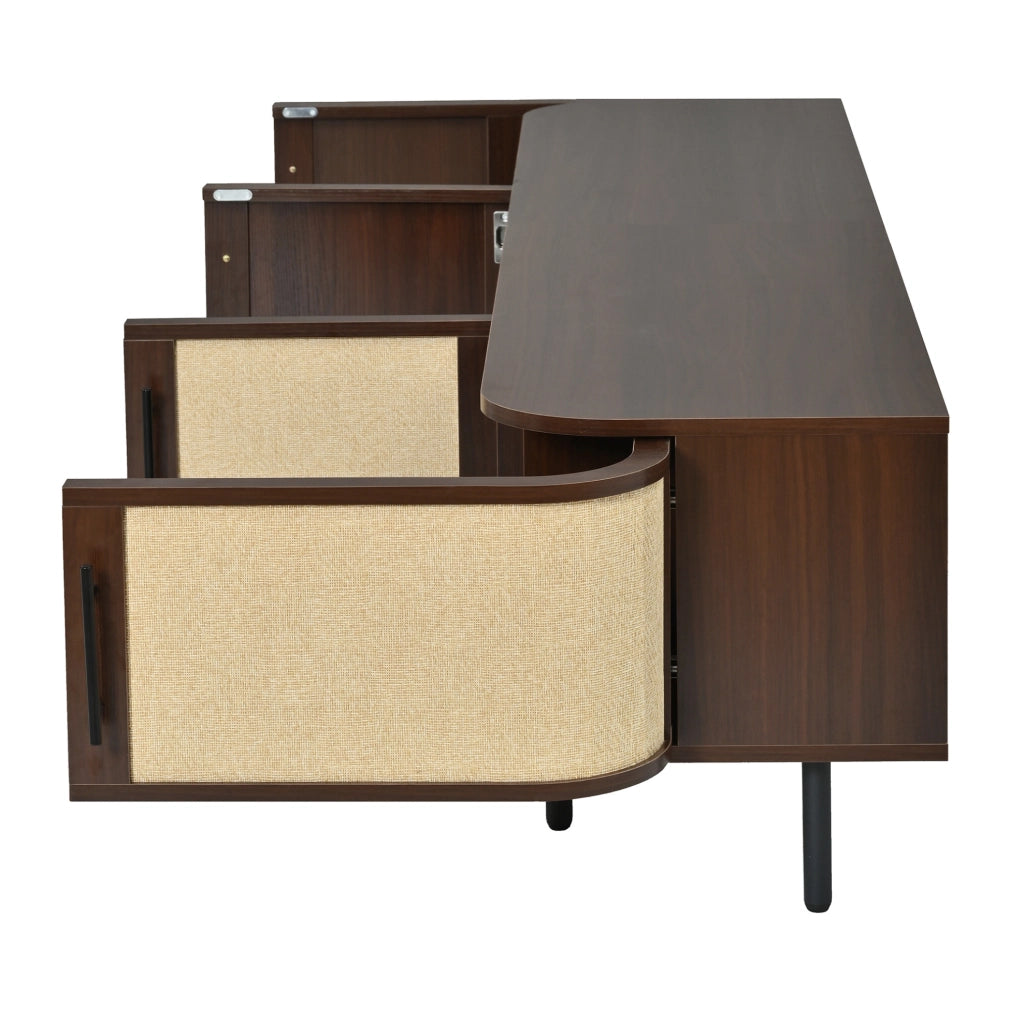 Set mobili soggiorno e sala da pranzo con TV lowboard; sideboard e armadio alto 180 cm; MDF noce