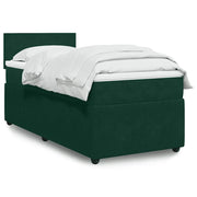 Giroletto a Molle con Materasso Verde Scuro 90x200 cm Velluto 3287635