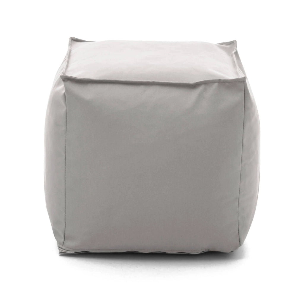 Pouf Aron, Pouf multifunzione, 100% Made in Italy, Poltroncina relax in tessuto imbottito, cm 45x45h45, Bianco