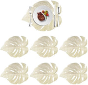 Tavolino isolante 6 pezzi - Tavolino in PVC - Resistente al calore - Forma foglia - Tavolino decorativo - 33x45cm - Tavolino per tavolo