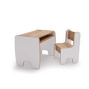 Set Tavolino e Sedia per Bambini Timi Bianco e Rovere