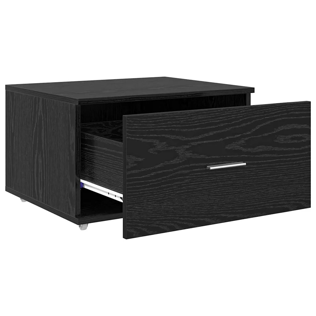 Comodo e moderno comò per ufficio o camera da letto 55 x 45 x 31 cm realizzato in legno composito di rovere nero 02_0052194