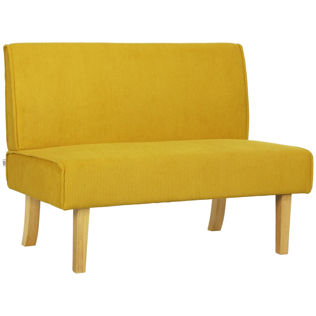 SOFA 2 posti 110x62x85 cm Giallo in poliestere