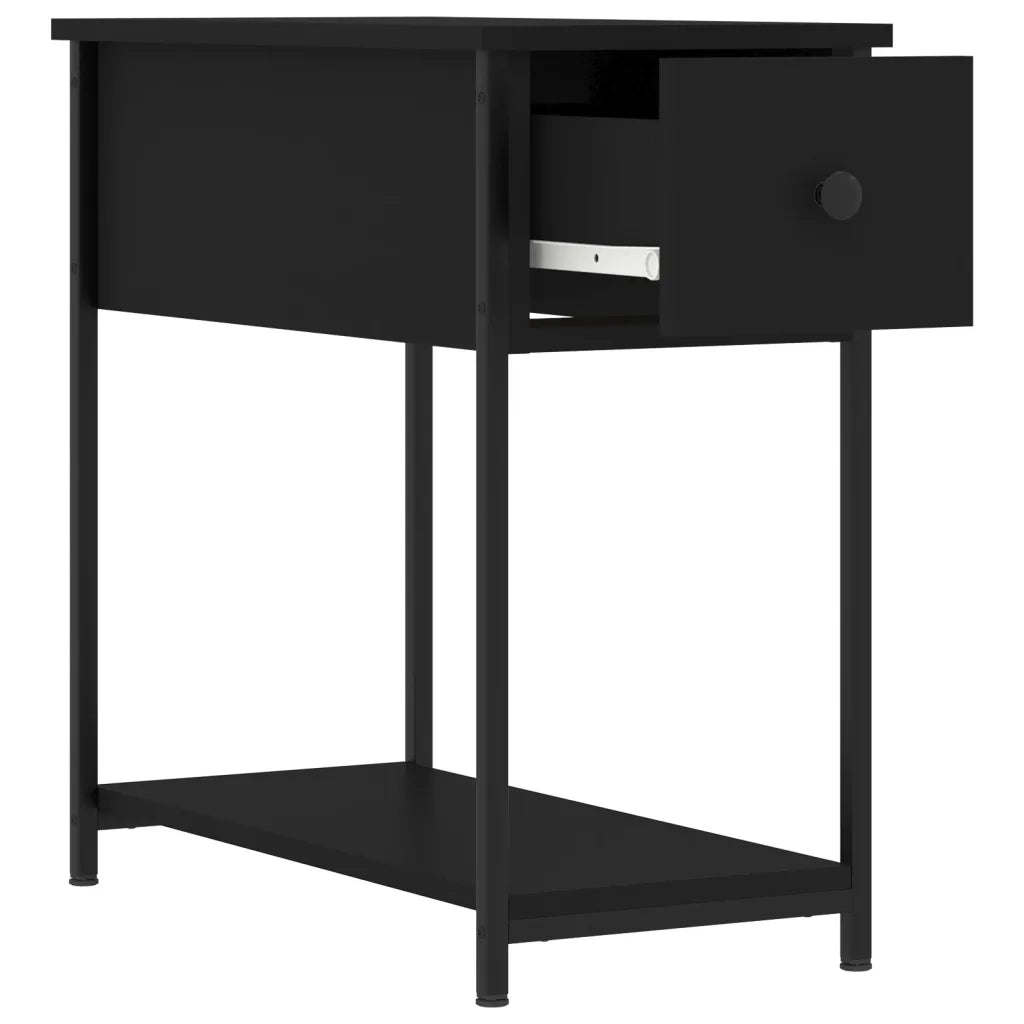 Comodino-Tavolino da notte Nero 30x60x60 cm in Legno Multistrato 419733