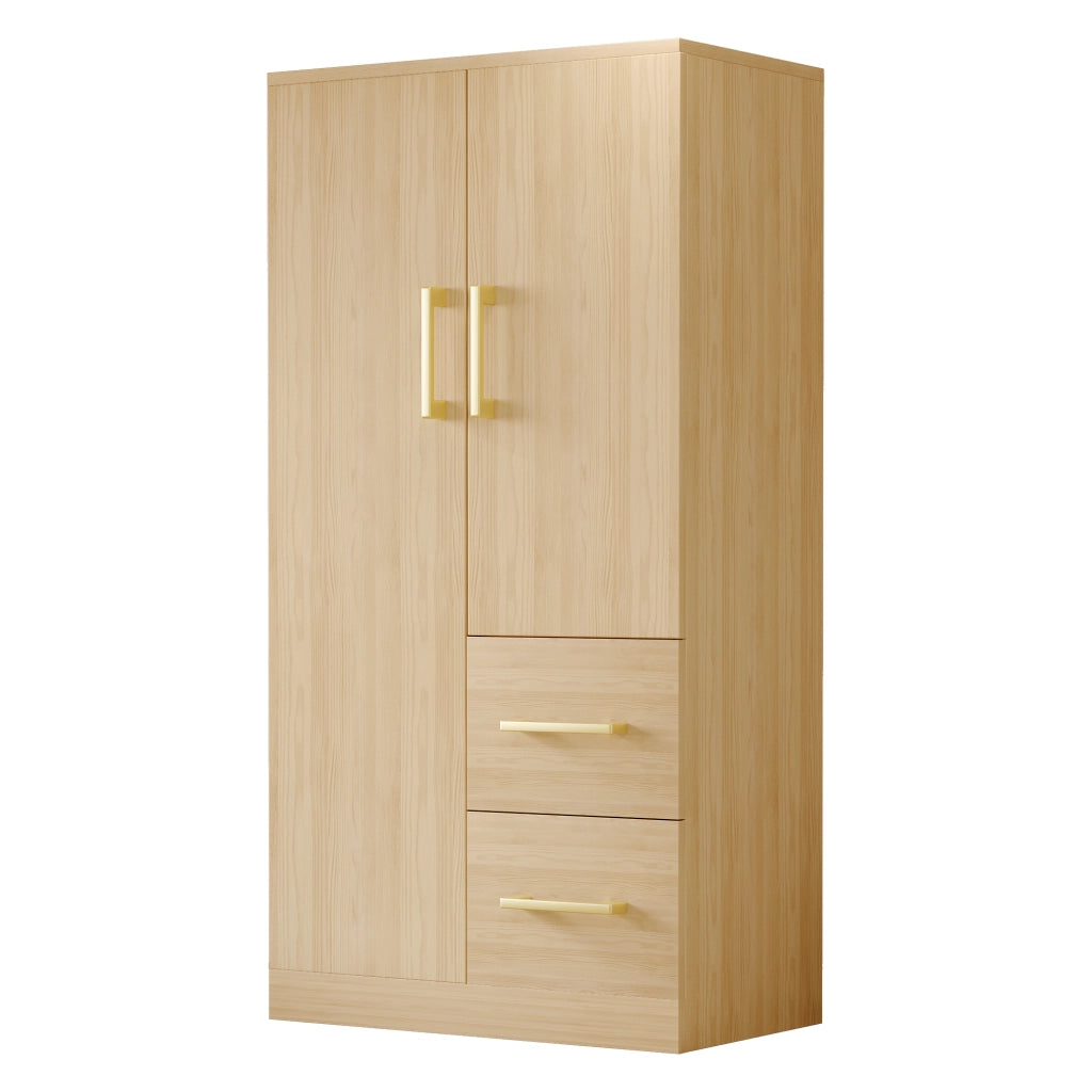 Armadio a doppia anta con cassetti ¨C Minimal ¨C colore legno 70x40x135 cm