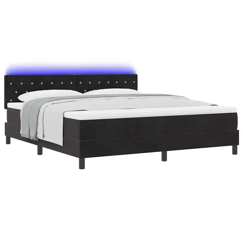 Letto a molle con testiera Nero 180 x 200 cm Velluto 3342604