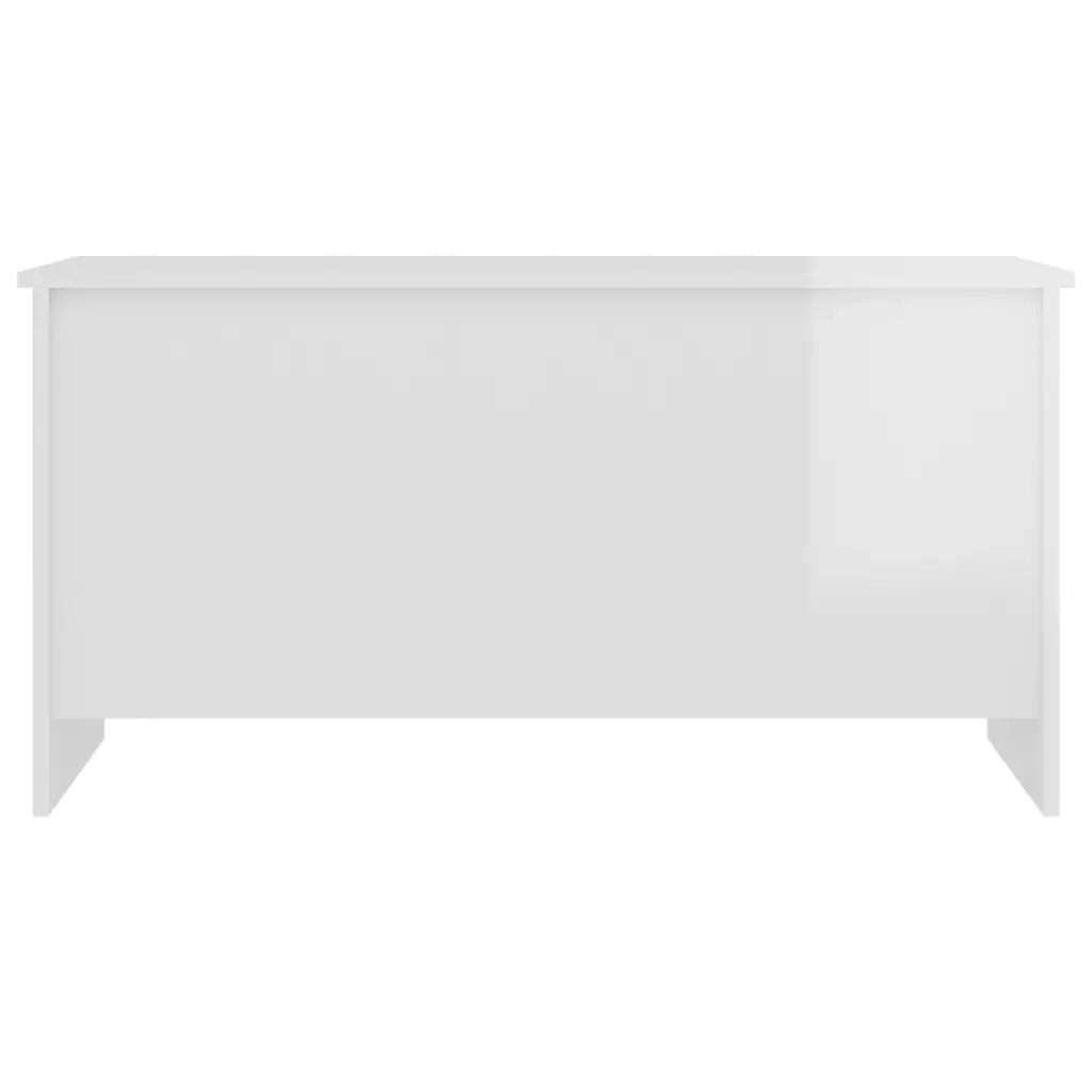 Tavolino Bianco Lucido 102x55,5x52,5 cm in Legno Multistrato 809671
