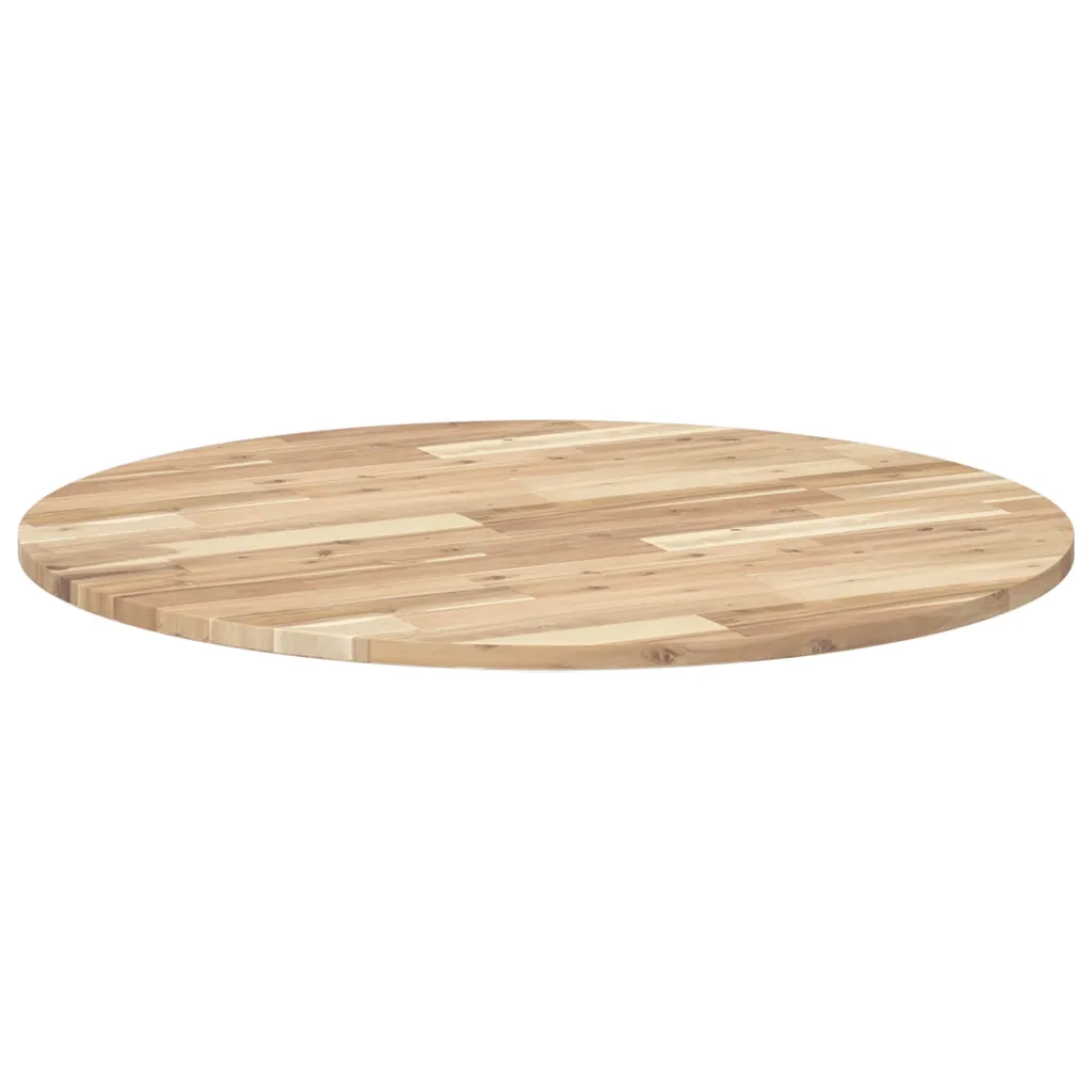 Piano Tavolo Rotondo Ø90x2 cm in Legno Massello di Acacia 4008687