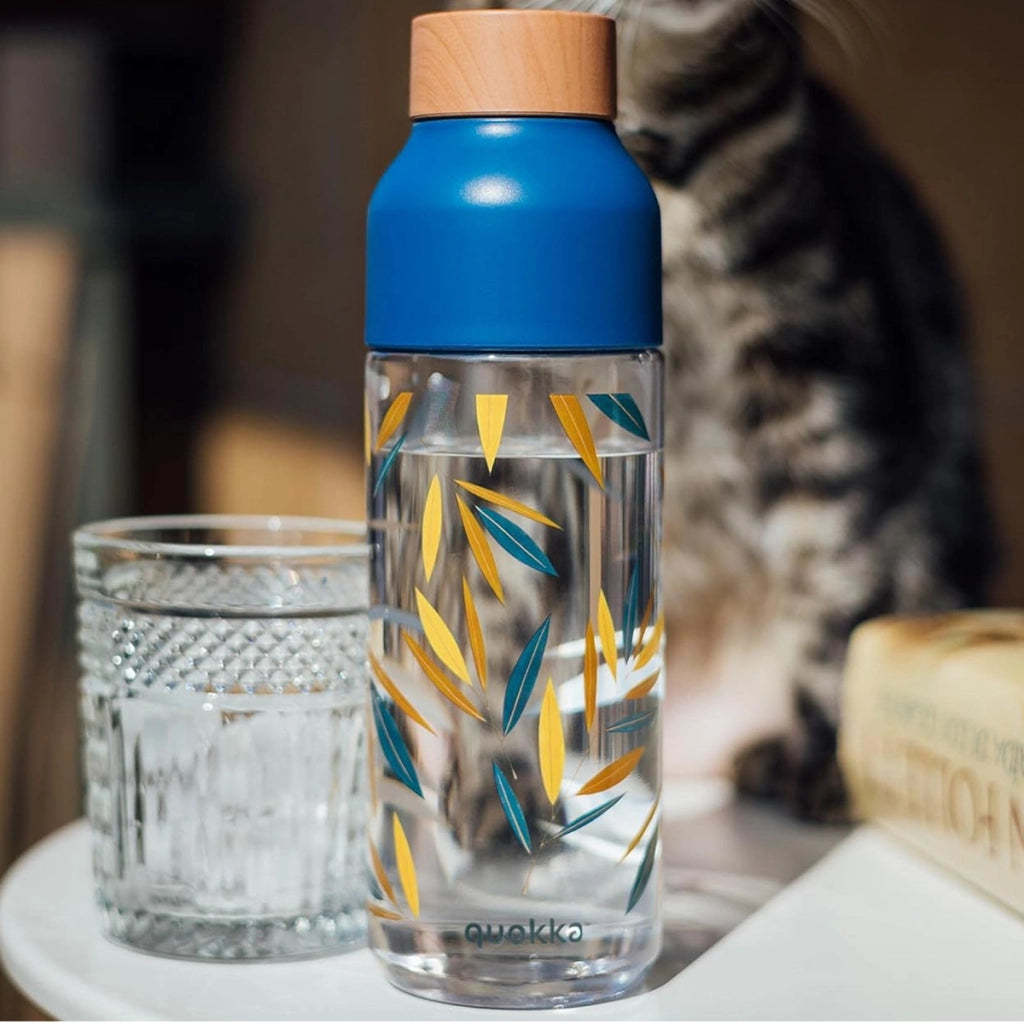 Bottiglia d'acqua in bambù Capacità 720 ml in Ecozen Blu Quokka