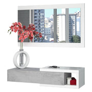 Arty, Mobile da Ingresso Specchio Incluso, 95x26x19h cm Bianco