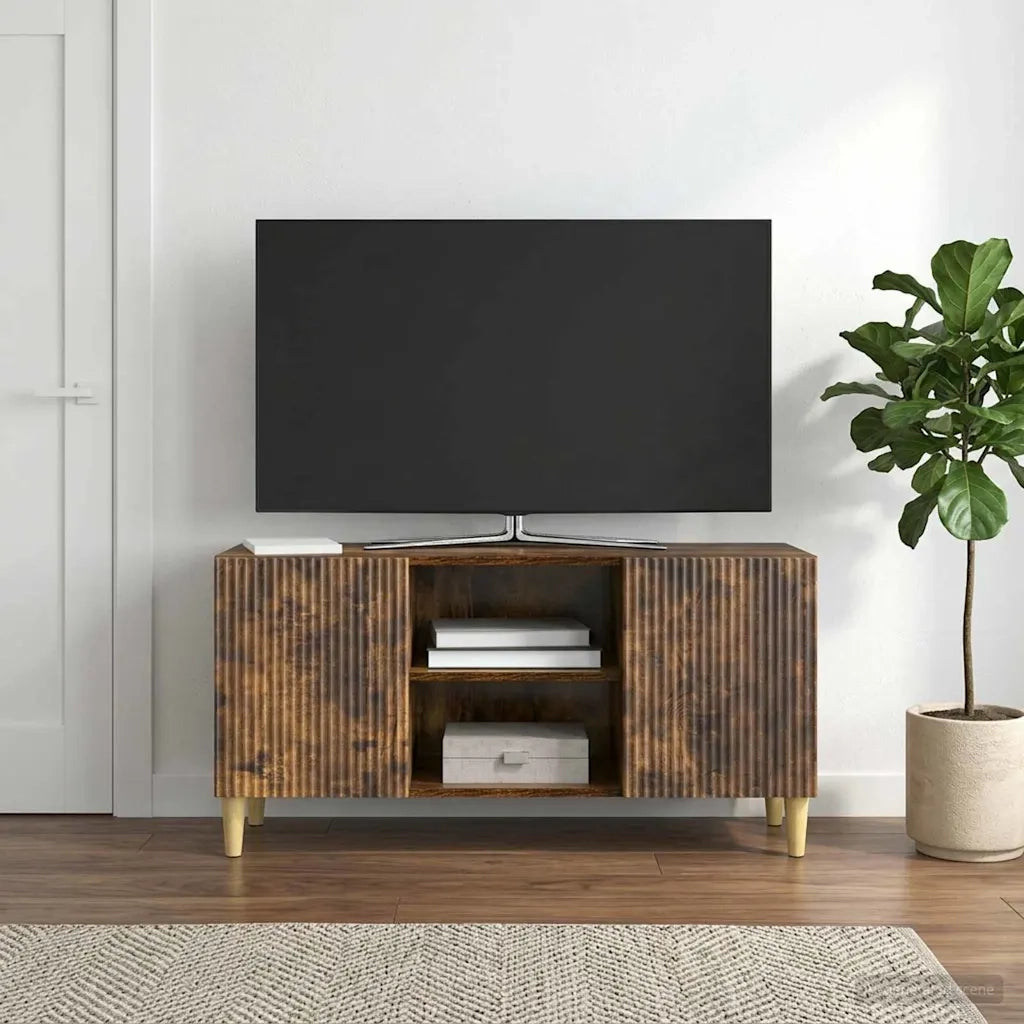 Mobile TV Rovere Fumo 102 x 34,5 x 50 cm Legno ingegnerizzato 894700
