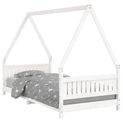 Giroletto per Bambini | Letto Infantile | Lettino Bianco 90x200cm in Legno Massello di Pino