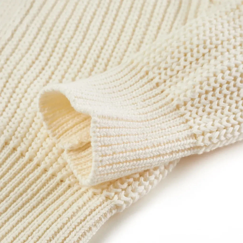 Cardigan da Bambina Lavorato a Maglia Bianco Neve 116 14587