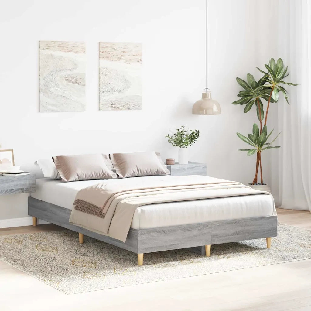Struttura del letto-Giroletto Grigio Sonoma 193 x 123 x 25 cm