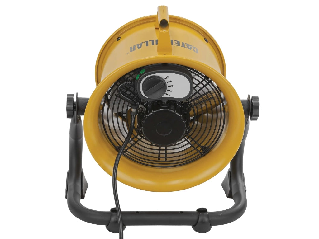 Caterpillar HVD-9AC Ventilatore a Pavimento Alta Velocità Ø23 cm, 60W, 4 Velocità, 27 m³/min, Pale in Alluminio, Orientabile, Montaggio a Parete, Compatto e Potente