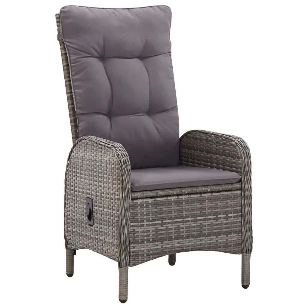 Set da Bistrot per Giardino 3 pz in Polyrattan Grigio cod mxl 73503