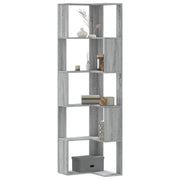 Libreria Angolare 5 Ripiani-Scaffale per Libri-Mobile di Stoccaggio Grigio Sonoma 50x50x179 cm Legno
