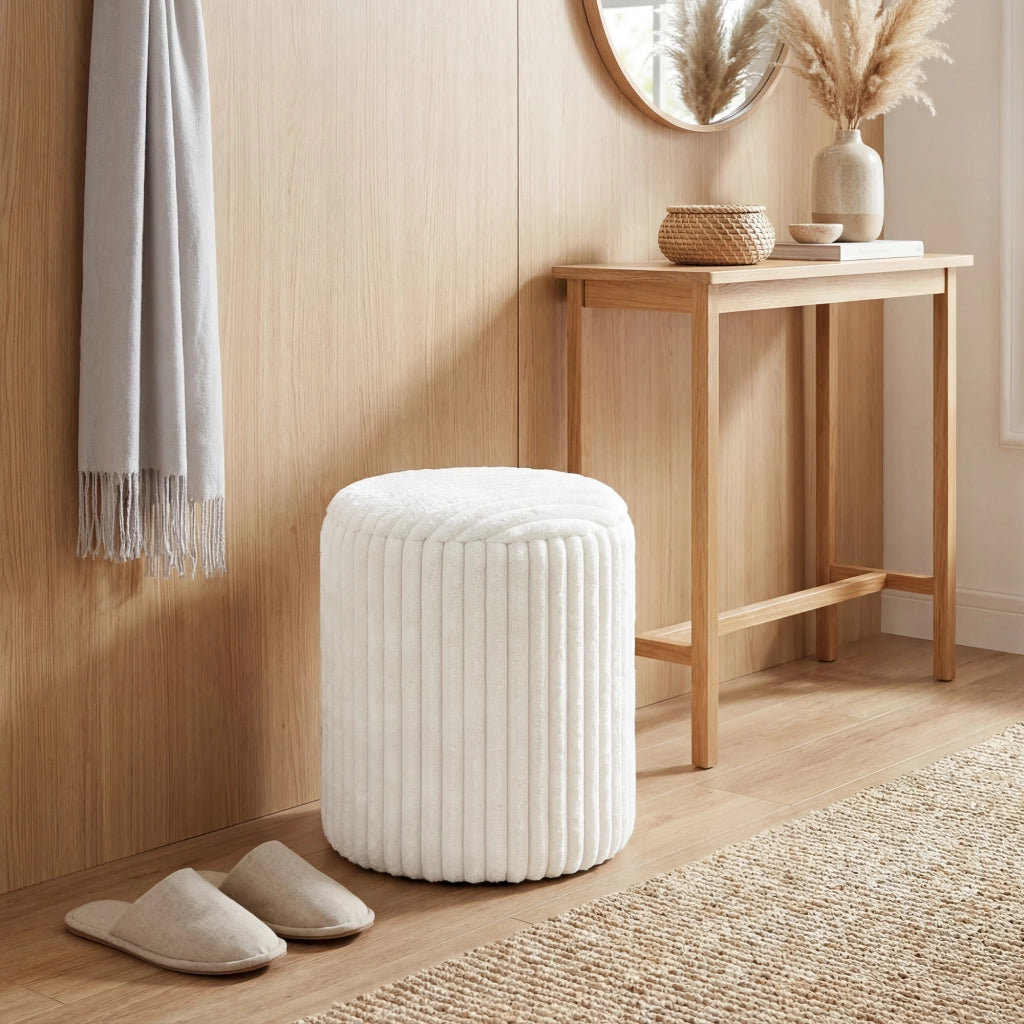 Cassa a seduta con coperchio ribaltabile ¨C Zephmum ¨C Tessuto bianco 40x40 cm