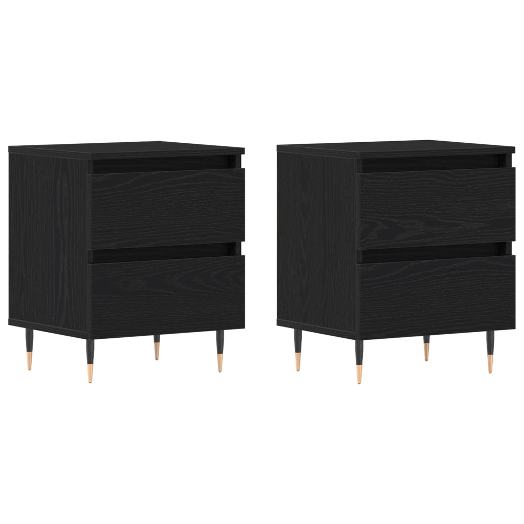 Comodini 2 pz Noce Nero 40x35x50 cm Legno Ingegnerizzato