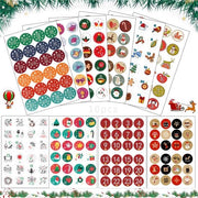 Etichette numeriche a forma rotonda 10 pezzi - Etichette numeriche per calendario dell'Avvento - Etichette per la festa di Natale - Etichette autoadesive - Materiale di alta qualità