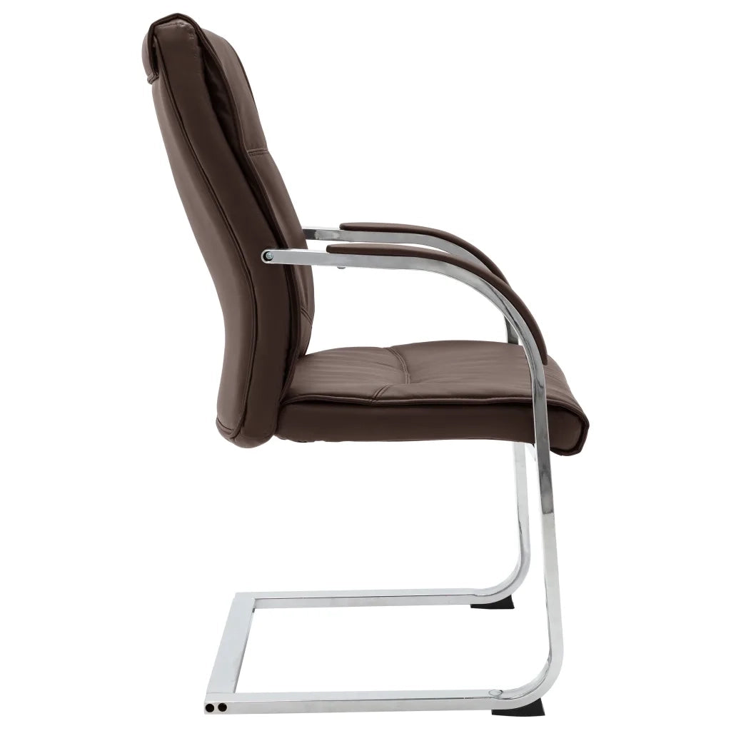 Sedia da Ufficio a Sbalzo Marrone in Similpelle cod mxl 66157