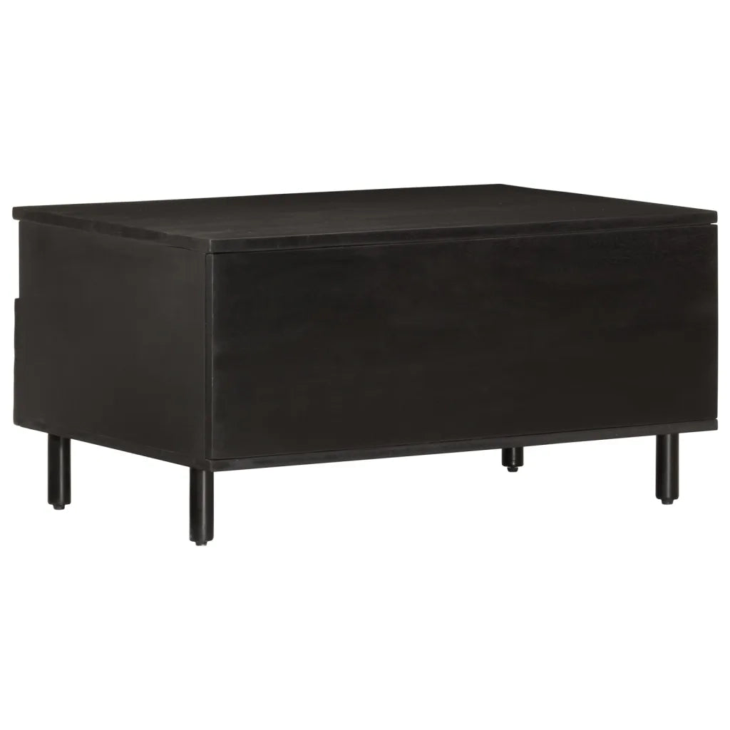 Tavolino da Salotto Nero 80x54x40 cm in Legno Massello di Mango 356832