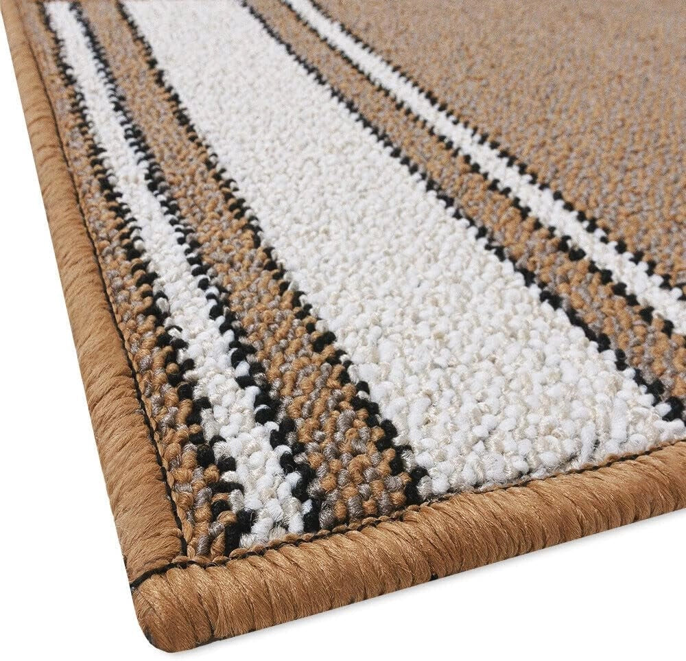 Tappeto Scala Passatoia Ingresso Corsia Scale Antiscivolo Stile Classico Beige 67x650 cm
