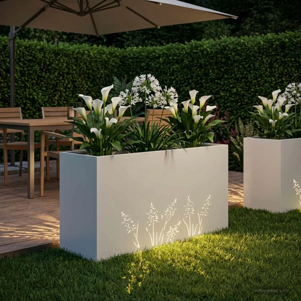 Vaso da giardino Bianco 100 x 20 x 49 cm 8005850