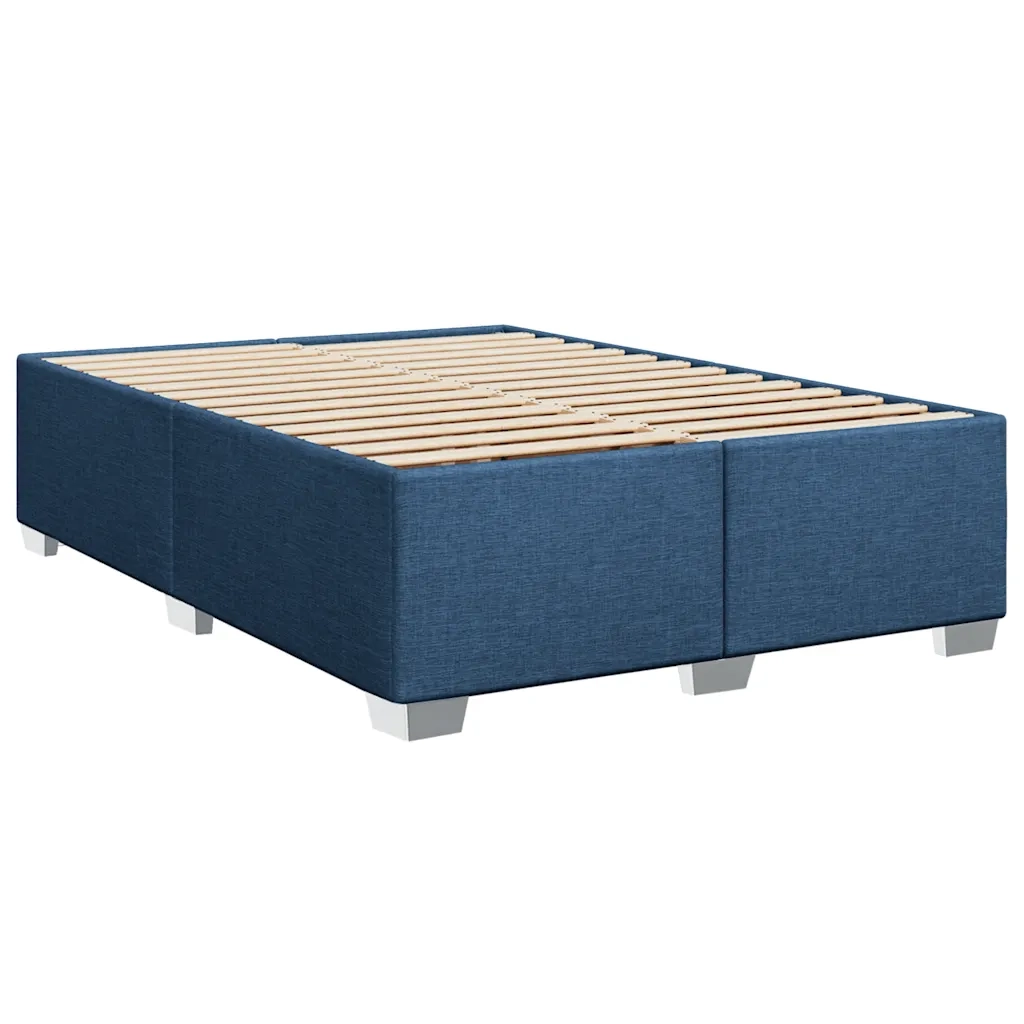 vidaXL Giroletto a Molle con Materasso Blu 140x190 cm in Tessuto
