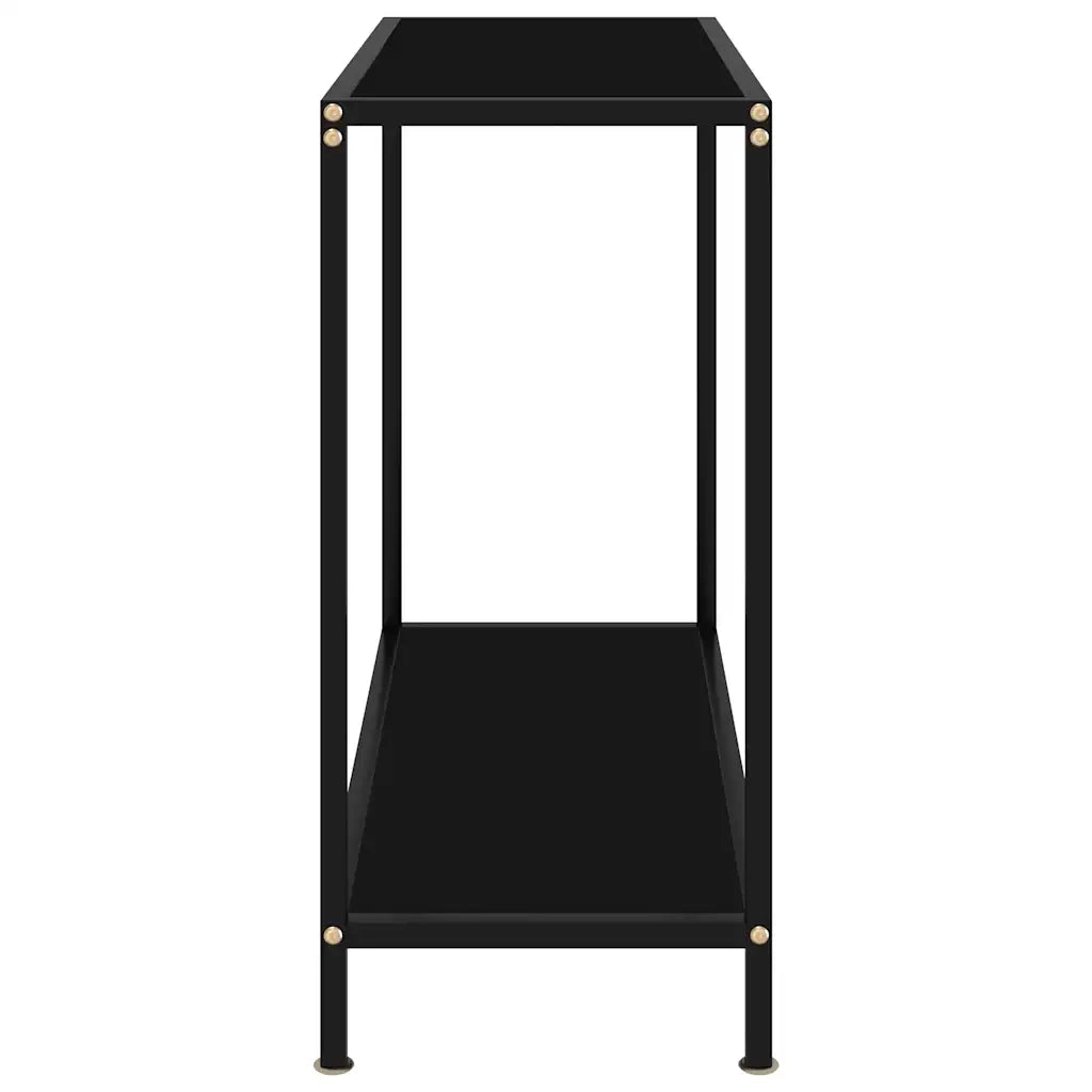 Tavolo Consolle | Tavolo d'Ingresso Nero 80x35x75 cm in Vetro Temperato
