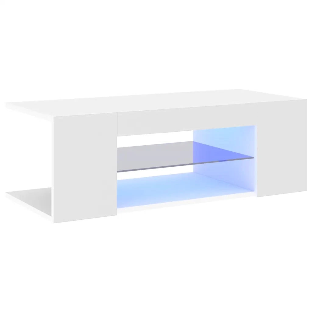 Mobile Porta TV con Luci LED Bianco 90x39x30 cm