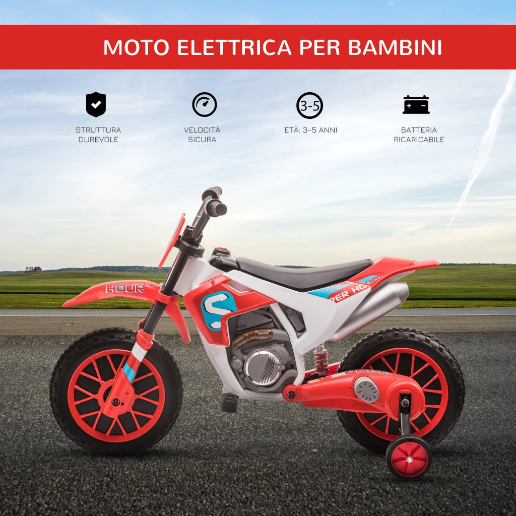 Moto Elettrica per Bambini da 3-5 Anni ¨C zephmum ¨C Rosso 106.5x51.5x68cm