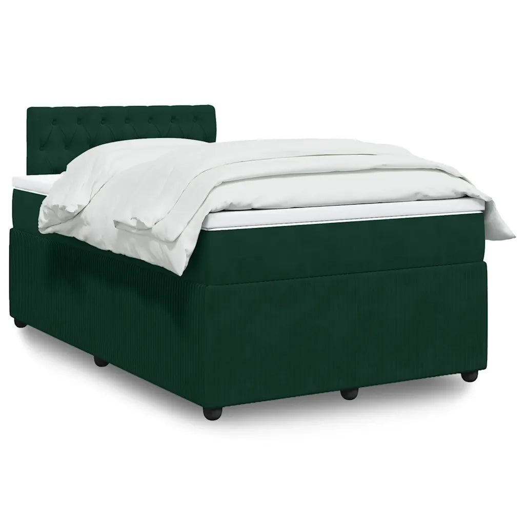 Giroletto a Molle con Materasso Verde Scuro 120x190 cm Velluto 3287695
