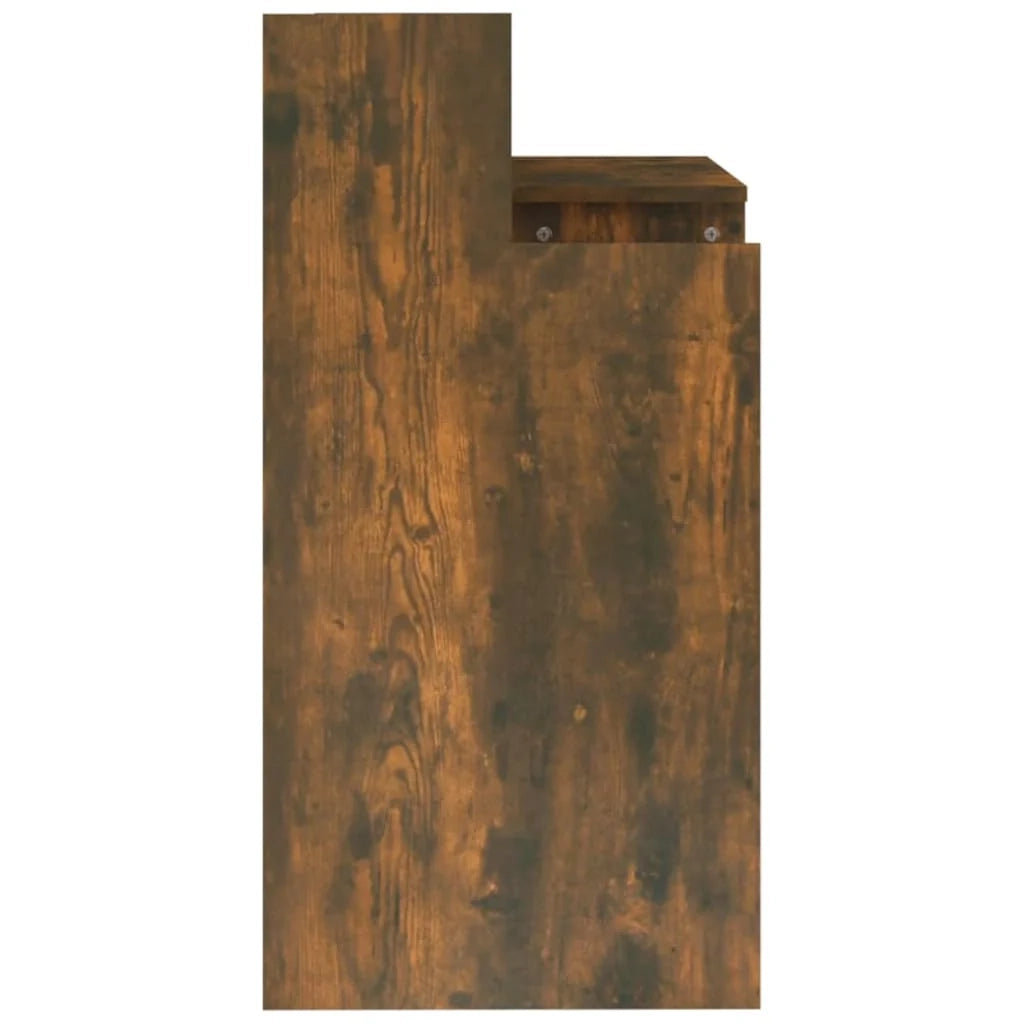 Scrivania da ufficio postazione di lavoro mobile per computer tavolo da studio con luci a LED rovere affumicato 97 x 45 x 90 cm legno ingegnerizzato marrone 02_0023789