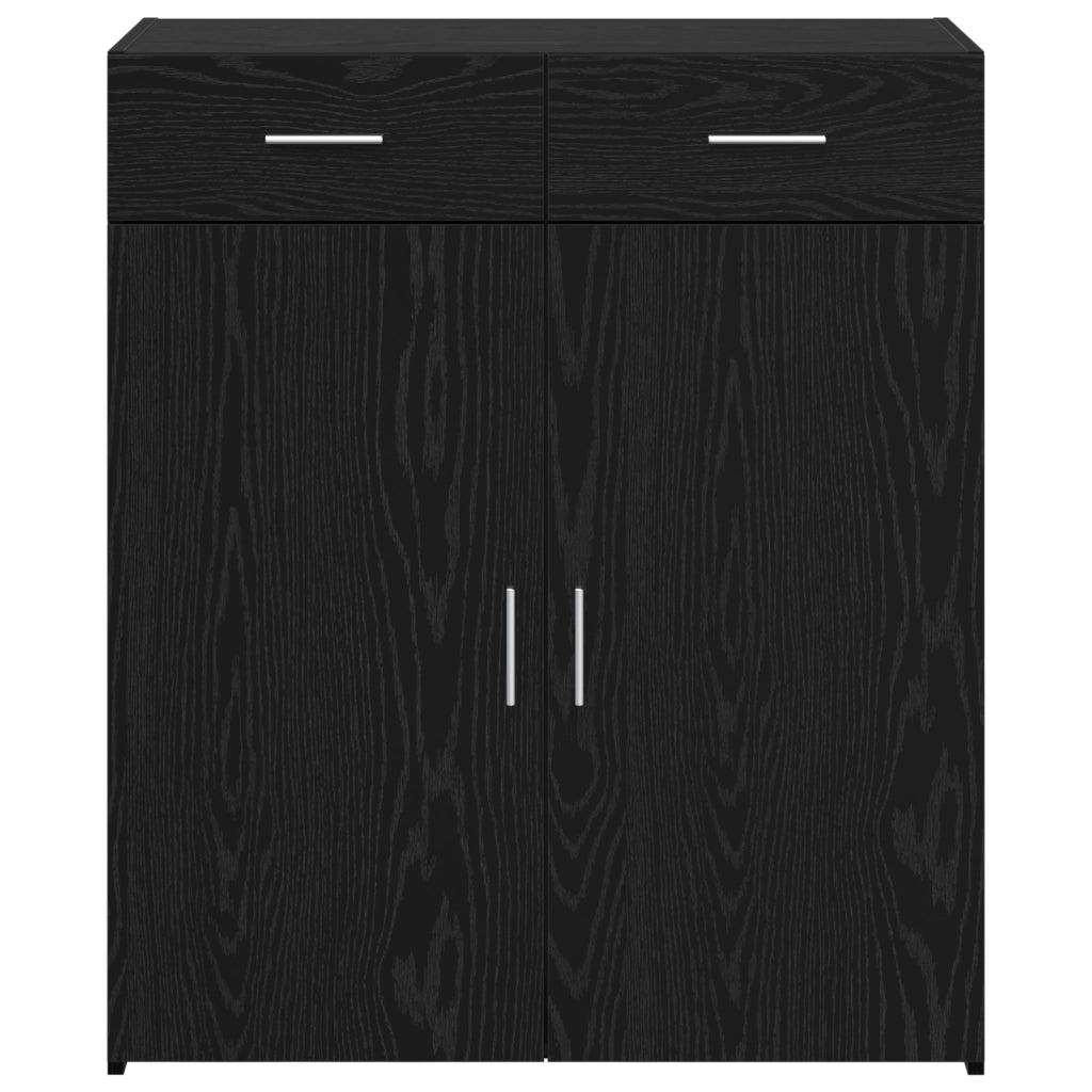 Armadio da stoccaggio Rovere Nero 80x42.5x93.5 cm Legno ingegnerizzato