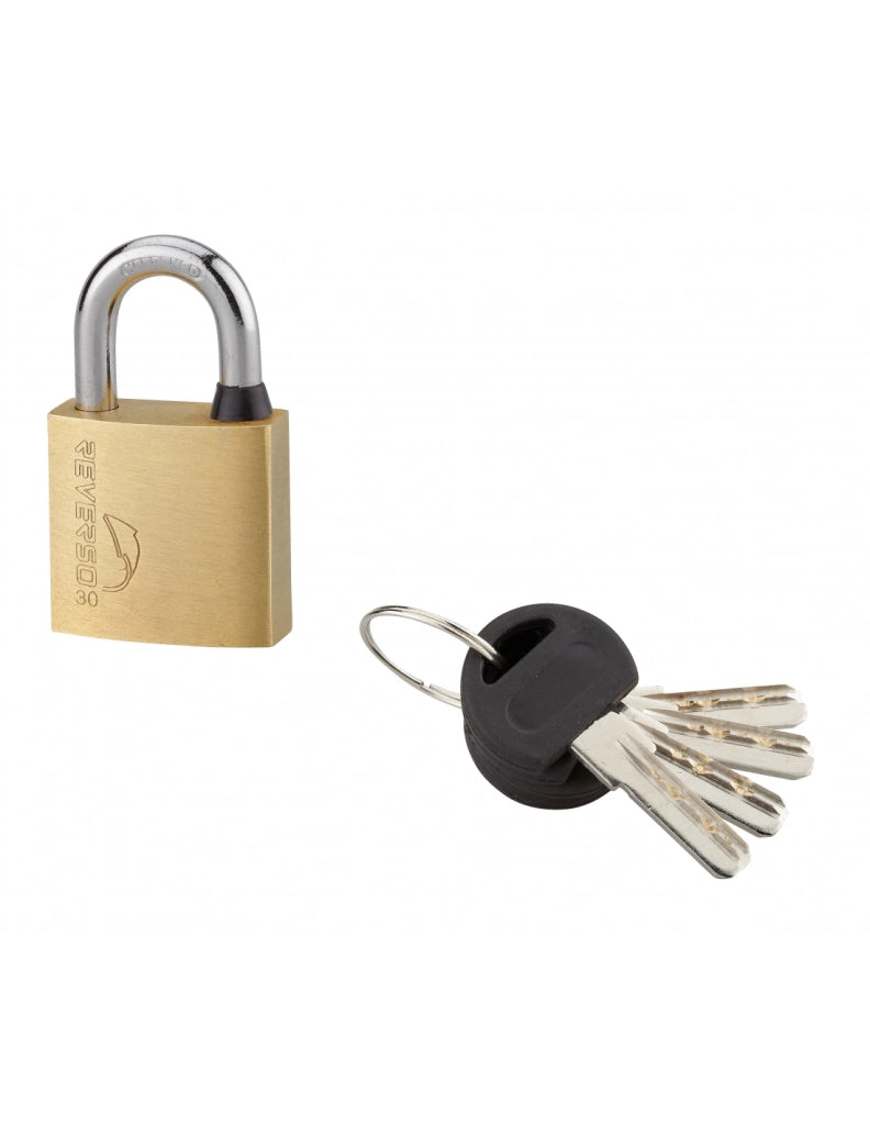 Lucchetto a chiave Reverso, ottone, esterno, arco in acciaio, 30 mm, 4 chiavi – THIRARD