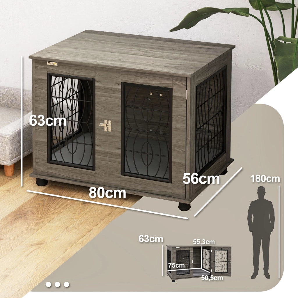 Letto per cane con materasso ¨C zephmum ¨C grigio/metallo 80x56x63cm
