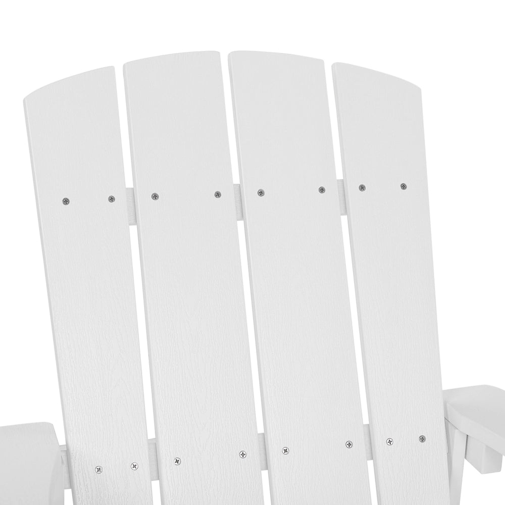 Sedia da giardino in plastica bianca in legno con poggiapiedi resistente agli agenti atmosferici in stile moderno