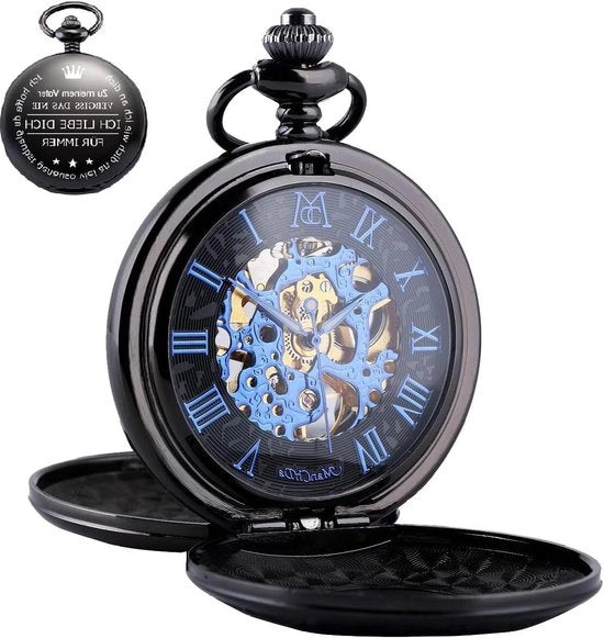 Orologio meccanico da tasca con catena per uomo - regalo di anniversario per marito - bei regali per la famiglia