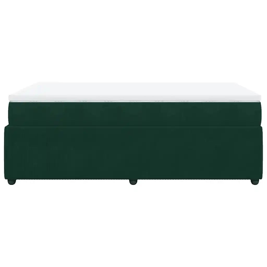 Giroletto a Molle con Materasso Verde Scuro 120x190 cm Velluto
