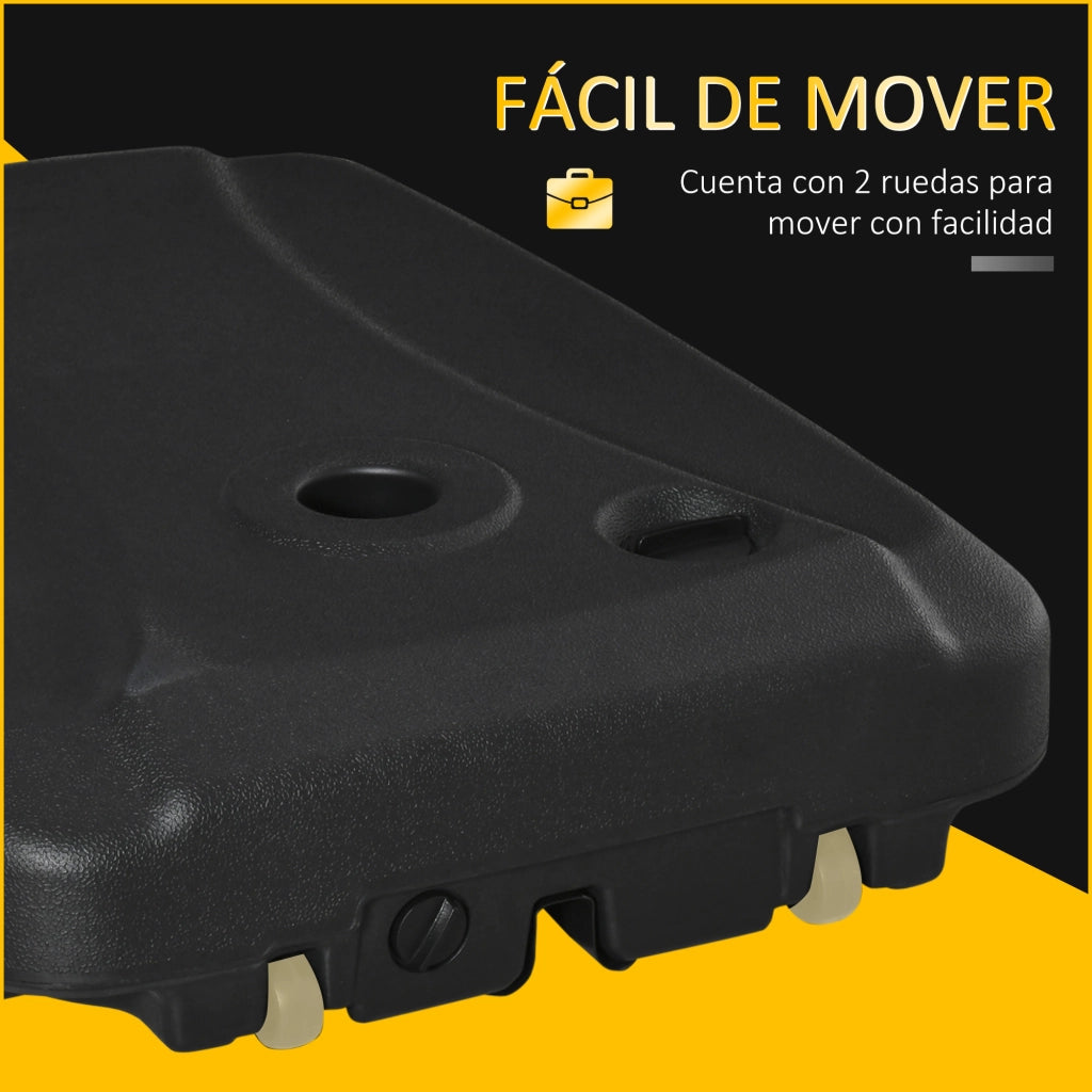 Base per Ombrellone con Ruote Riempibile d'Acqua ¨C Zephmum ¨C 80x60x17 cm Nero