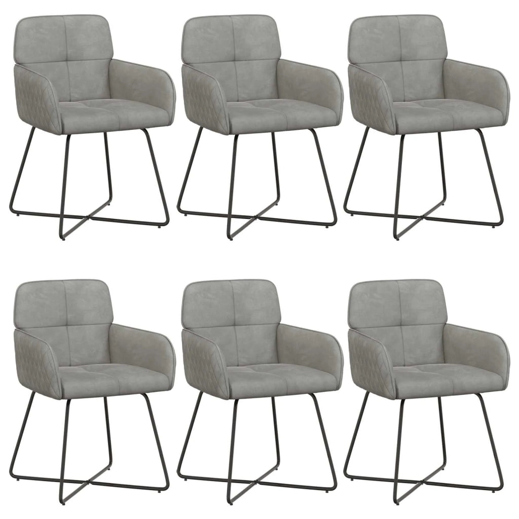 Sedie da pranzo 6 pcs Velluto (V) Grigio Chiaro 3428219